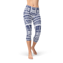 Polynesian Maori Tattoo Capri Leggings - £26.86 GBP