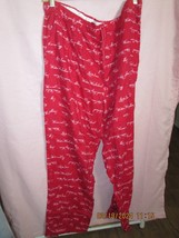 Joyspun Women&#39;s Red Flannel pull on Wide Leg Pajama Pants Size XL - £6.39 GBP