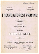 I Heard A Forest Praying Sheet Music Lewis de Rose - £1.71 GBP