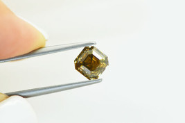 Loose Asscher Shape Diamond Fancy Brown Color VS2 Certified Enhanced 2.08 Carat - £2,392.72 GBP