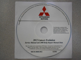 2012 Mitsubishi Lancer Evolution Service Repair Manual Cd Factory Brand New - £236.54 GBP