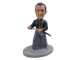 Custom Bobblehead Japanese Samurai Ready To Tear You In Pieces With His Long Sha - £71.36 GBP