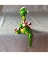 Vintage Christmas Dinosaur Stocking Holder Hanger Hook Brontosaurus Cand... - $365.87 MXN