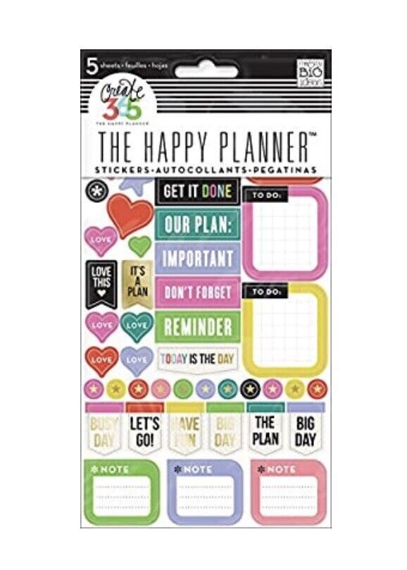 NEW The Happy Planner me & my BIG ideas Everyday Reminders Stickers -265 Pieces - £4.73 GBP