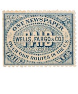 Wells Fargo &amp; Company Newspaper Stamp, 143LP9, 1883, MNH, Blue, #2 - $285.40 MXN