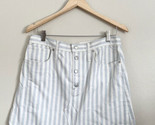 New! Madewell Stretch Mini Skirt Denim Womens Sz 30 Pompano Stripe Butto... - $53.75