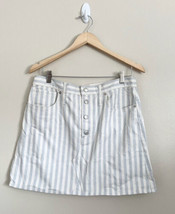 New! Madewell Stretch Mini Skirt Denim Womens Sz 30 Pompano Stripe Butto... - $53.75
