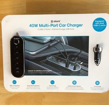 NEW Atomi 40w Multi-port Car Charger; 2 USB-C , &amp; 4 USB ports NWT - £13.46 GBP