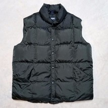 Lands End Goose Down Puffer Black Snap Closure Nylon Vest Mens - Large 42-44 - £26.33 GBP