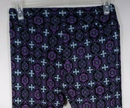 New LuLaRoe Tall &amp; Curvy Leggings Light Blue &amp; Purple With Beautiful Designs - £12.39 GBP