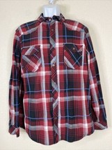 Rock &amp; Republic Men Size XL Red Plaid Shirt Long Sleeve Button Up Stretch - £8.66 GBP