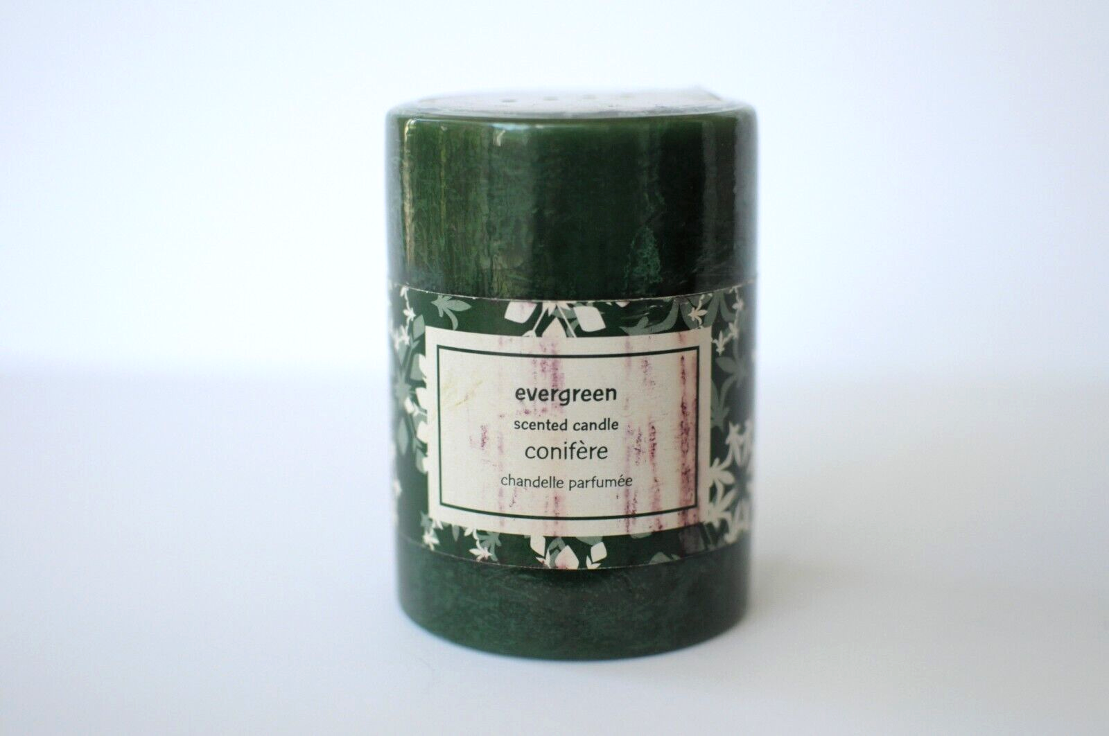 Pier 1 Imports EVERGREEN Pillar Candle 3”x4” Christmas New - $12.00