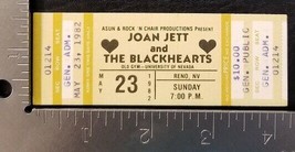 JOAN JETT AND THE BLACKHEARTS - VINTAGE MAY 23 1982 UNUSED WHOLE CONCERT... - £30.37 GBP