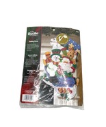 Bucilla Felt Applique Christmas Stocking Kit Sledding Friends 18&quot; Musica... - $53.45