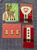 Christmas 4 Papyrus CARDS Smores  Marshmallow Snowmen 3D Santa Suit Reindeer - £9.22 GBP