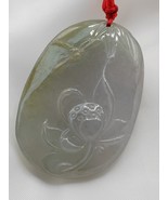 Glassy Ice White 100% Natural Burma Jadeite Jade Lotus Pendant # 110.85 ... - £939.76 GBP