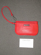 Calvin Klein Red Pebbled Leather Wristlet - £10.22 GBP