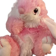 DanDee Easter Bunny Rabbit Pink Stuffed Animal Ribbon Bow Fuzzy #KE601553-E 8&quot; - £10.25 GBP