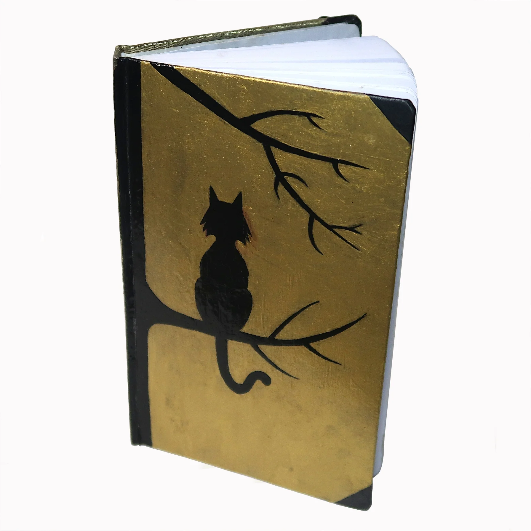 Black Cat in Tree Hardcover Notebook  - $30.00