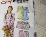 Stitch N Save McCall&#39;s Pattern M5355 Girls Pajamas Nightgown Tops Bottom... - $15.04