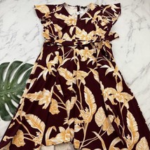 Lane Bryant Womens Maxi Dress Plus Size 24 New Burgundy Orange Tropical Floral - £27.87 GBP