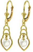 Galaxy Gold GG 14k Rose Gold Leverback Earring with Natural White Topaz - £191.42 GBP+