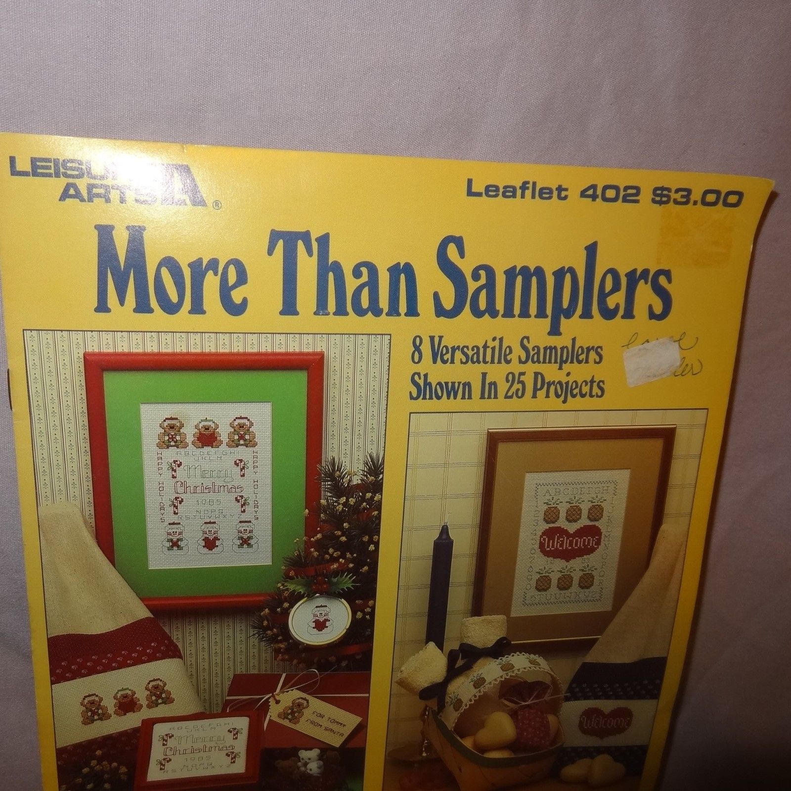 More than Samplers Cross Stitch Leaflet 402 Leisure Arts 1985 Welcome Christmas - $10.99