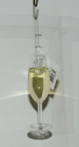 Ganz EX29980 Prosec HO HO HO Wine Glass Clear Ornament Yellow Liquid image 1