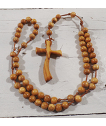 Rosary Sp Cross in olive wood necklaces handmade - £19.01 GBP