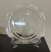 Reflections Clear Indiana Glass Divided Grill Plate Madrid Pattern - $6.92