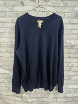 L.L. Bean Cotton Cashmere Blend V-Neck Pullover Sweater Mens XL Blue - $24.99