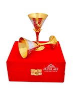 Wine Glass Party Time Elegant Silver and Gold Plated Patiala Set Small W... - €94,59 EUR