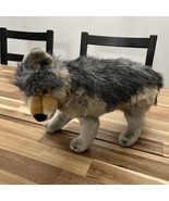 2001 K &amp; M INTERNATIONAL REALISTIC STANDING WOLF STUFFED PLUSH - $28.49