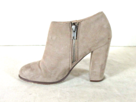 Mix No 6 Beige Faux Suede Side Zipper Ankle Booties Women&#39;s 7 1/2 (SW16) - £17.58 GBP