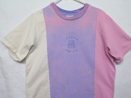 Teddy Fresh Pastel Tie Dye Acid Wash Color Block T Shirt Sz M Pink Purple Ice - £29.84 GBP