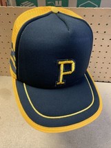 VINTAGE Three Stripe Trucker Hat Pittsburgh Pirate Hat NOS - £33.54 GBP