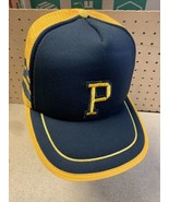 VINTAGE Three Stripe Trucker Hat Pittsburgh Pirate Hat NOS - £33.54 GBP