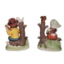 Vintage Ceramic Figurines Boy Girl Tree Squirrel Bird Instruments Royal Crown - £23.54 GBP