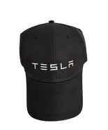 TESLA OEM Hat Cap Strap Back Black/White Spell out Logo Adjustable Strap... - $36.38 CAD