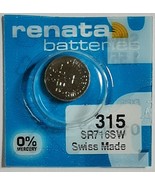 Renata Batteries 315 Button Cell Watch Battery (1 Pc) - $8.42 CAD