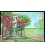 1950 color litho linen POST CARD accordion-fold album FLORIDA&#39;S SILVER S... - £4.08 GBP