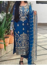 Beautiful Pakistani Pure Shantoon Party Wear Un-stitched Salwar Kameez D... - $32.99