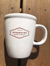 2006 Starbucks Coffee Co. White Abbey Mug With Red Interior 13 Oz - £19.33 GBP