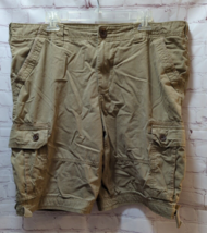 Urban Pipeline 38 cargo knee shorts men khaki tan cotton  waist measures 41&quot; - £13.30 GBP