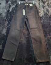 Topshop Jeans Womens Size 4 Black Denim Cotton Pockets Straight Leg Flat Front - £19.76 GBP