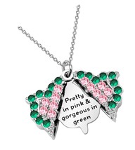 Pretty in Pink and Gorgeous in Green Zircon Leaf Open - $62.08