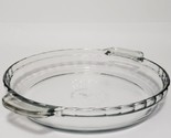 VTG Anchor Hocking 9.5” Pie Plate Round Crimped Fluted Deep Dish Clear G... - £9.37 GBP