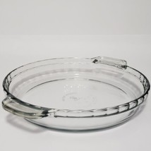 VTG Anchor Hocking 9.5” Pie Plate Round Crimped Fluted Deep Dish Clear Glass - £9.38 GBP