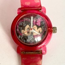 Disney Mickey Minnie Vintage Watch Pink Hearts Innovative Time Not Teste... - $9.95