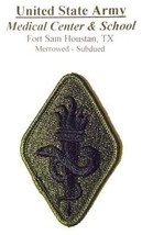 U.S. Army Medical Center &amp; School Patch ( Subdued ) Fort Sam Texas Lot 171 - £4.60 GBP